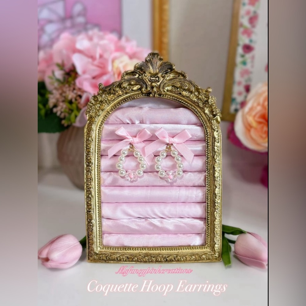 Handmade Coquette Hoop Earrings